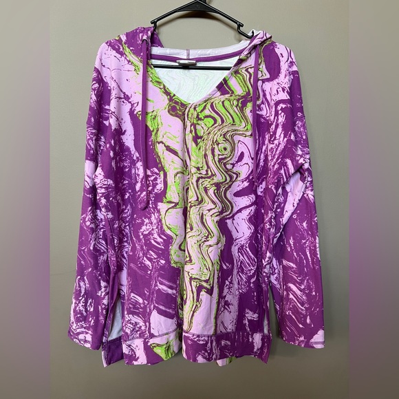 LuLaRoe Tops - ☀️ LuLaRoe Eliza Long Sleeve Top Hoodie LARGE